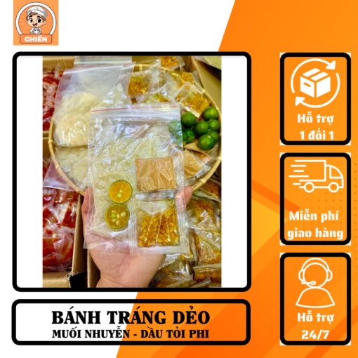 bánh tráng dẻo muối nhuyễn - dầu tỏi phi